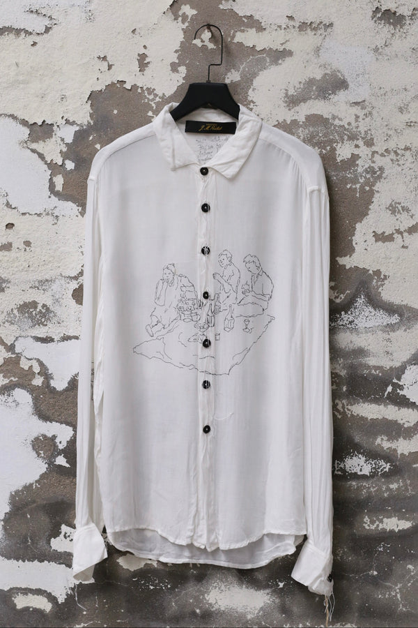 ARCHIVIO J.M.Ribot shirt Italy AJM-SH09/SKETCH-BAI white